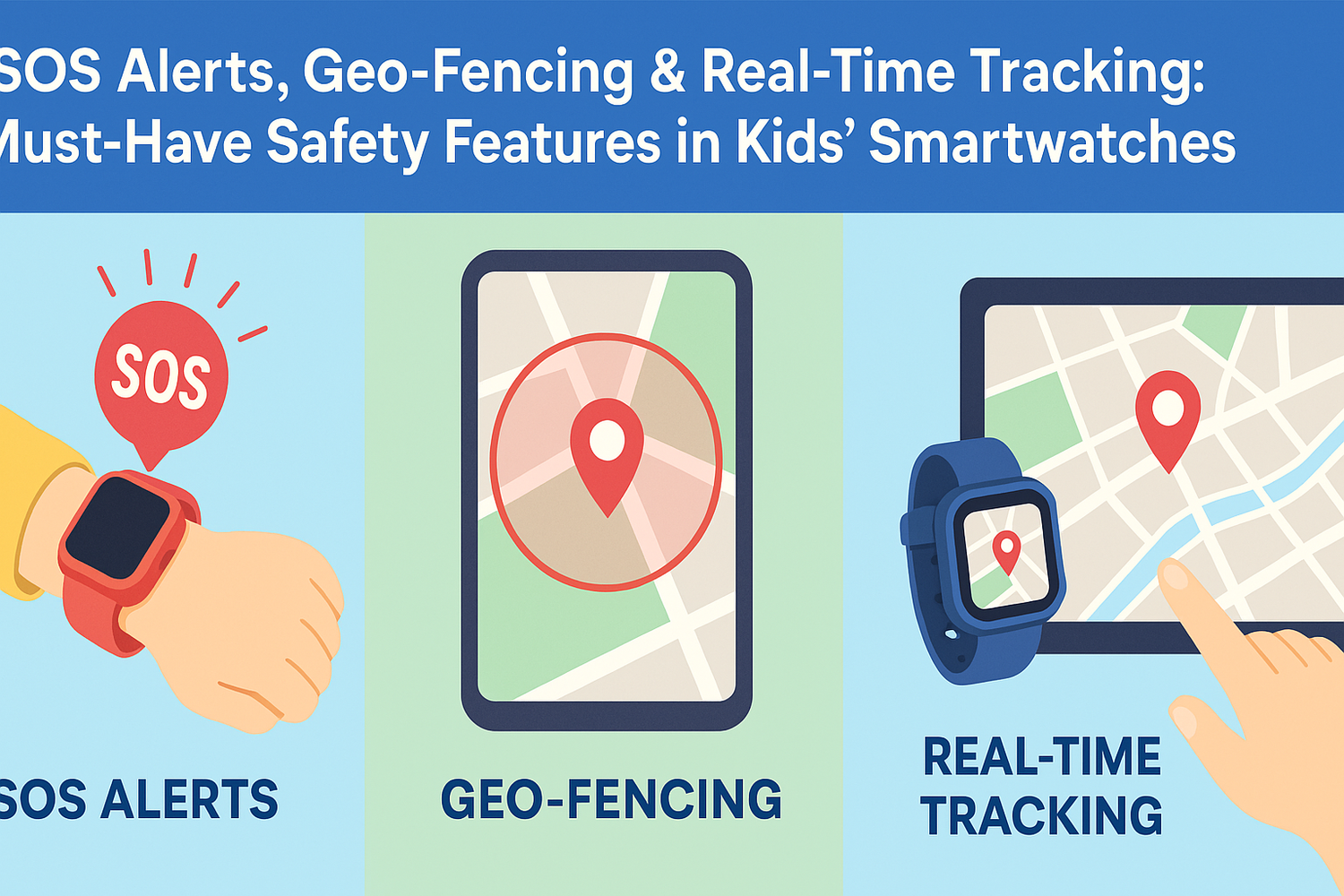 SOS Alerts, Geo-Fencing & Real-Time Tracking: Must-Have Safety Features in Kids' Smartwatches